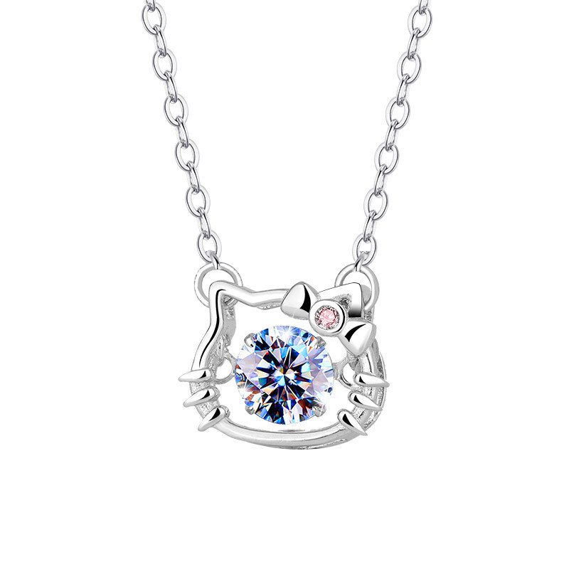 S925 Silver Smart Hello Kitty Cat Necklace: Fresh and Sweet, Lock Your Girly Heart