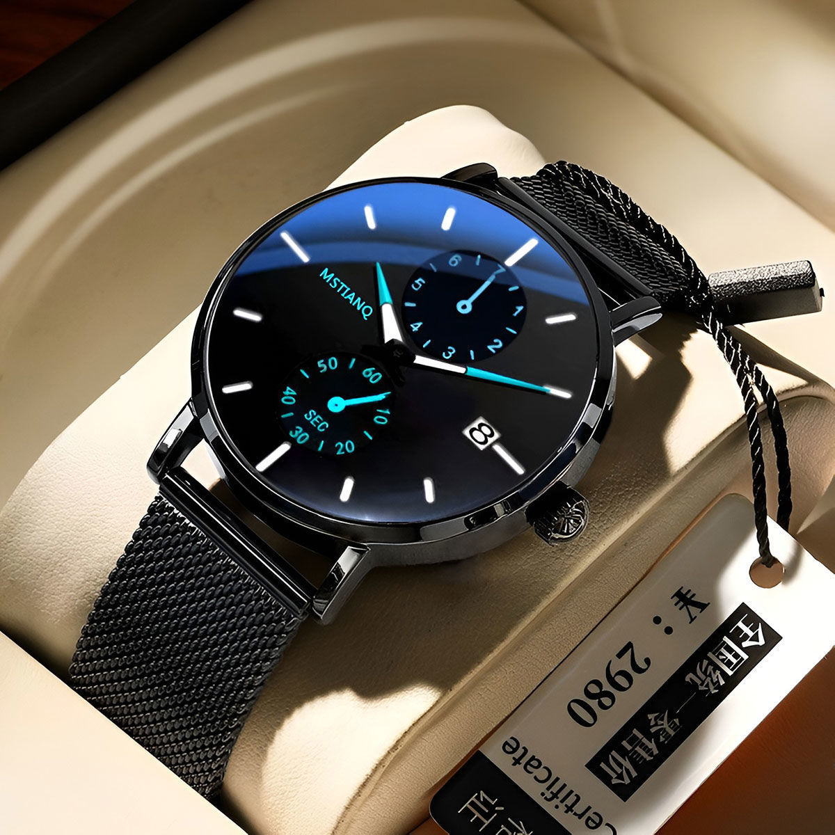 The double-circle calendar is cool, fully automatic mechanical waterproof luminous, and the quartz watch is the first choice for men’s business and leisure!