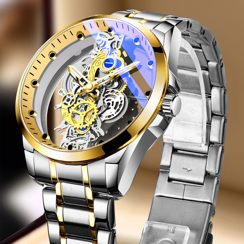 The first choice for business men is the fully automatic tourbillon double-sided hollow watch