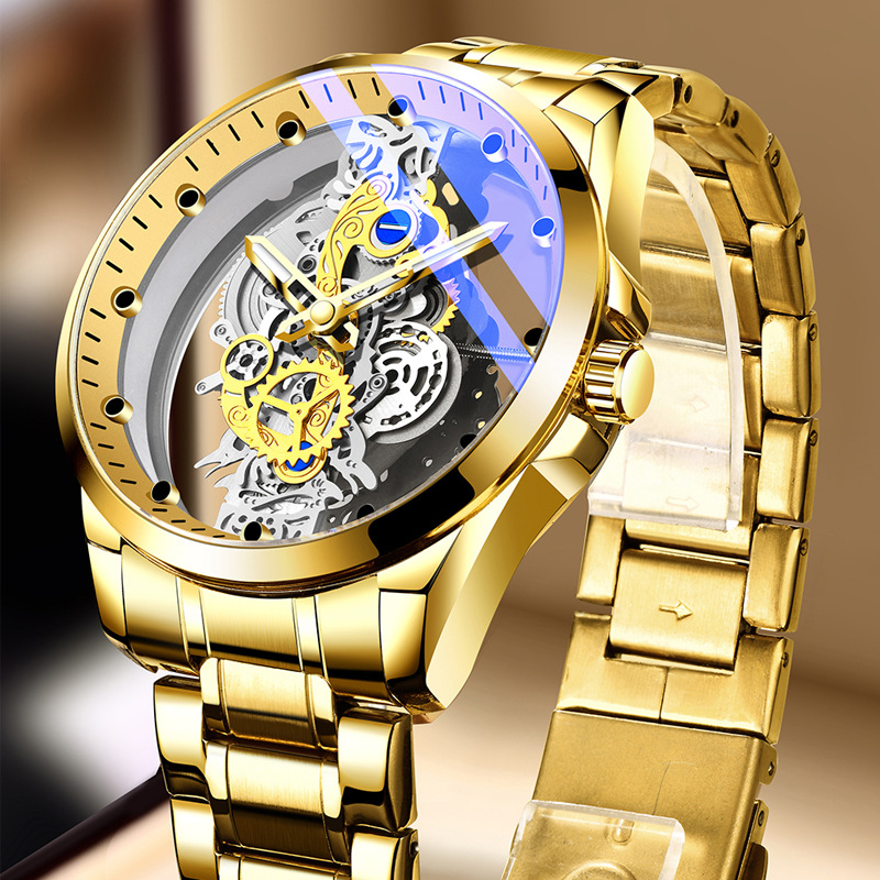 [Men’s Exclusive] Double-sided hollow tourbillon watch with fully automatic movement, showing your extraordinary taste!