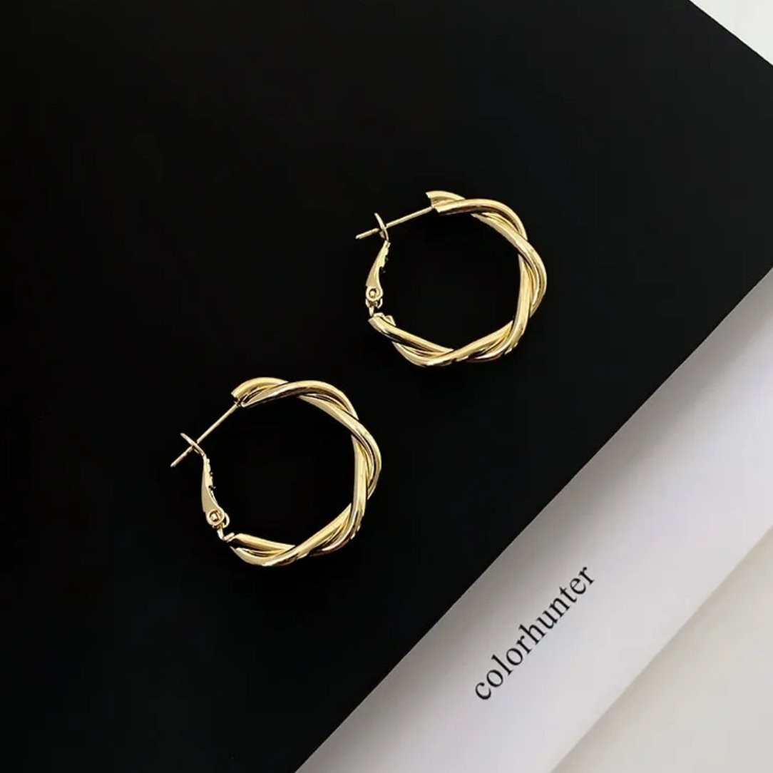 Gold-plated huggie earrings for sensitive ears