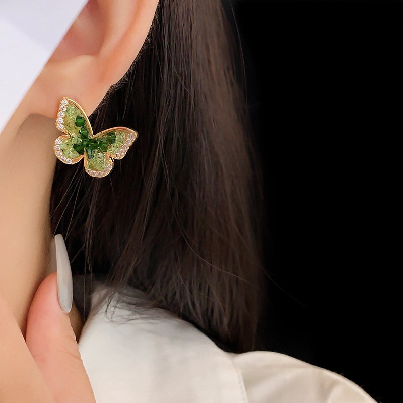 img: Zircon Crystal Butterfly Stud Earringst - Seller show