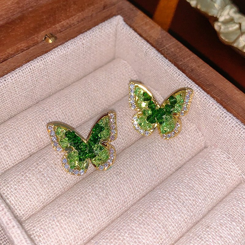 img: Zircon Crystal Butterfly Stud Earringst - Seller show