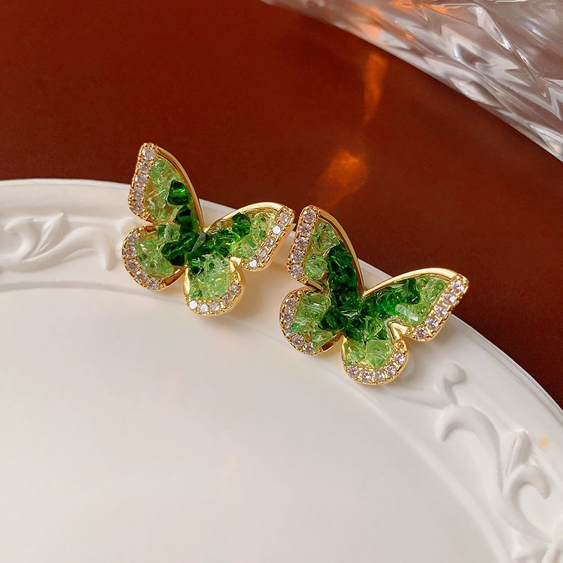 img: Zircon Crystal Butterfly Stud Earringst - Seller show