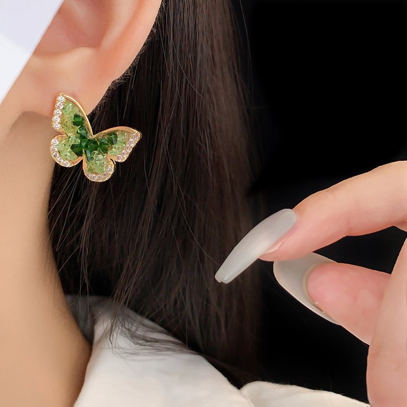 img: Zircon Crystal Butterfly Stud Earringst - Seller show