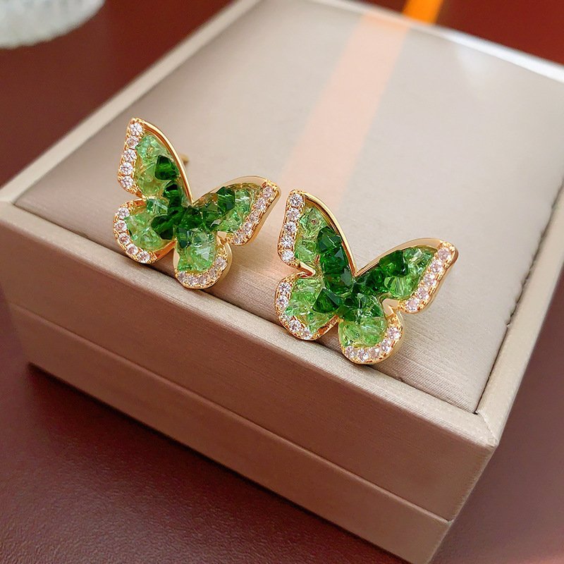 img: Zircon Crystal Butterfly Stud Earringst - Seller show