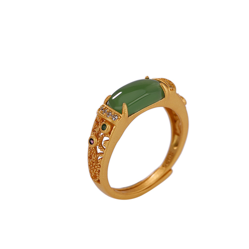 Hotan jasper ring, the new favorite of fashion trends, shows the unique charm of women!